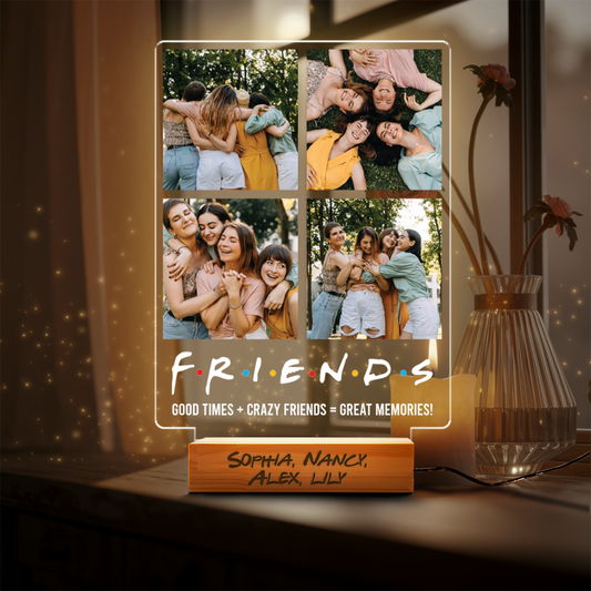 Aeluxlas Personalized Photo LED Night Light, Besties Photo Gifts, Photo Keepsake, Photo Gifts, Personalized Gift for BFF, Birthday Gift for Friend
