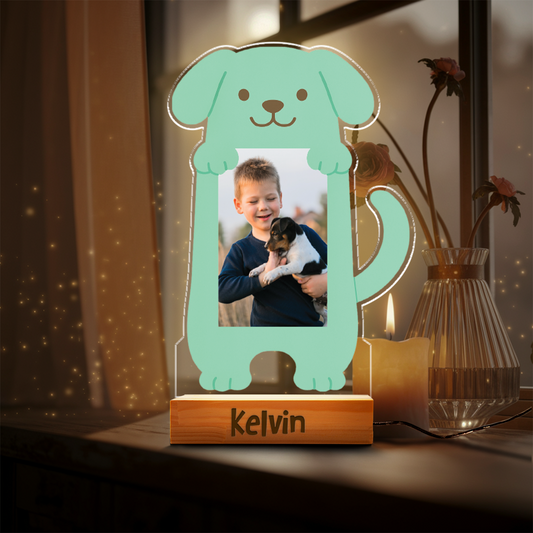 Aeluxlas Personalized Dog Photo Baby Night Light, Personalized Dog, Cute Dog Photo Frame Kids Room Decor, Gift For Dog Lovers