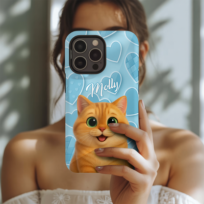Custom Pet Cat Cartoon Phone Case – Personalized Gift for Cat Owners – Dog Lover, Cat Lover Case THUC99M11