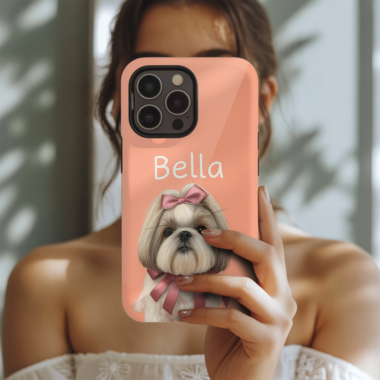Custom Pet Phone Case – Dog or Cat Face Printed, Pet Loss Gift, Animal Lover Keepsake THUC9905