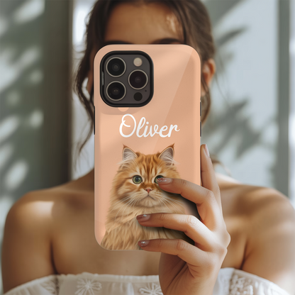 Custom Pet Cat Design Phone Case – Custom Printed Cat Portrait – Pet Keepsake THUC99M07