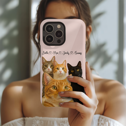 Custom Pet Cat Art Phone Case – Personalized Gift for Cat Owners – Dog Lover, Cat Lover Case THUC99M14