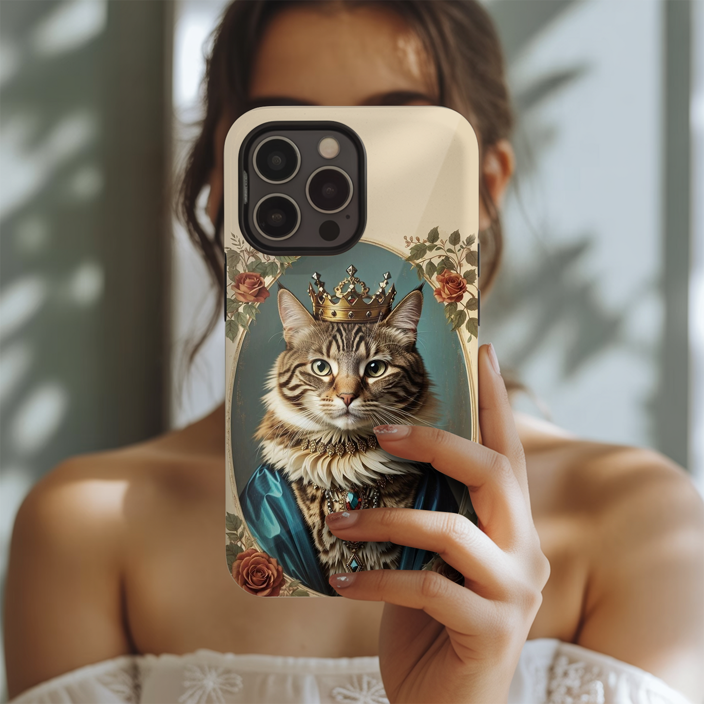 Custom Pet Cat Royal Art Memorial Case – Personalized Cat Photo Gifts – Custom Photo Pet Gift THUC99M13