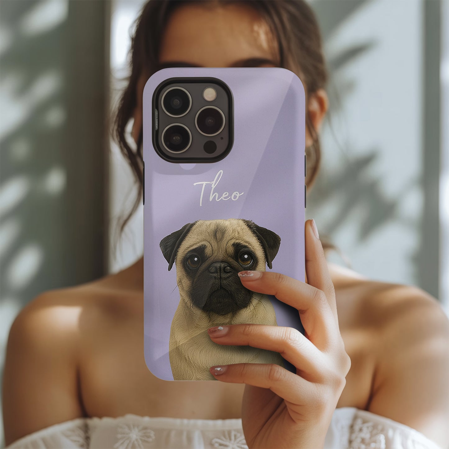 Custom Pet Photo Portrait Phone Case – Dog Face Print Case, Gift for Animal Lovers, Pet Loss Keepsake THUC99