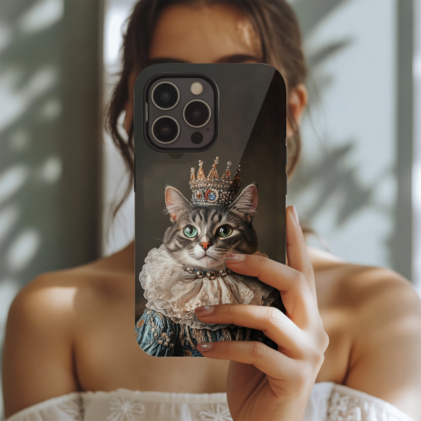 Custom Pet Cat Royal Art Memorial Case – Personalized Cat Photo Gifts – Custom Photo Pet Gift THUC99M13