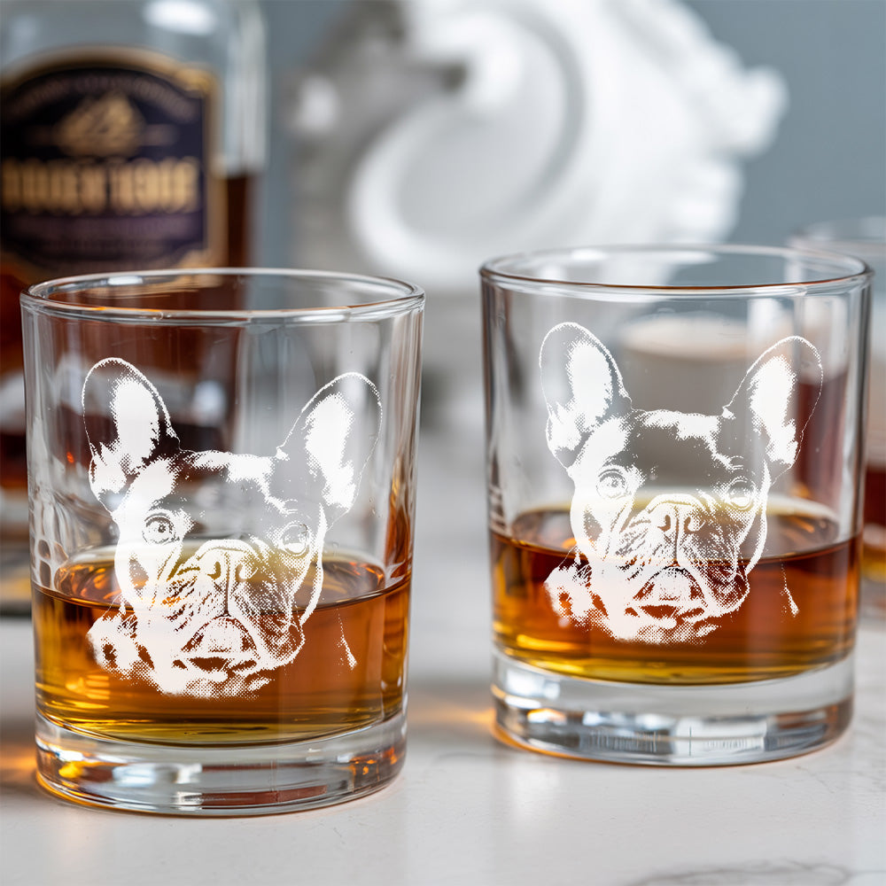 Custom Dog Lover Gift – Custom Photo & Name Whiskey Glass 11oz – Personalized Barware THUC99WP03