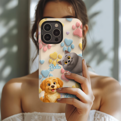 Custom Pet Cat Phone Case – Personalized Animal Lover Gift - Custom Photo Pet Cartoon Design Gifts THUC99M03