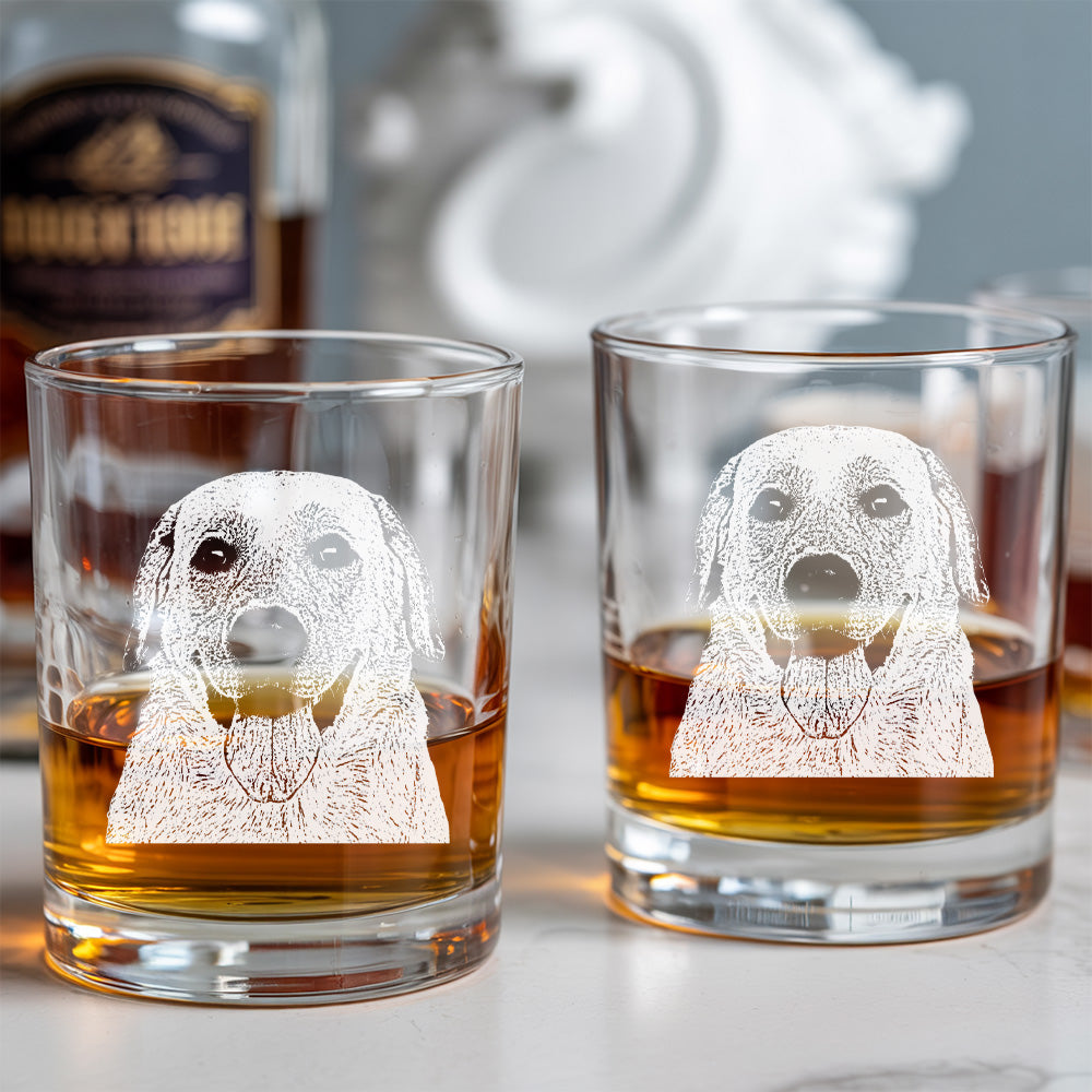 Custom Dog Pet Whiskey Glass 11oz – Personalized Dog Photo & Name – Gift for Dog Parents THUC99WP08