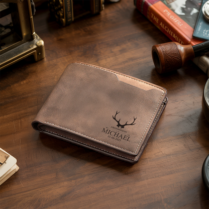 TNW006 Custom Engraved Wallets, Mens Leather Wallet, Groomsmen Gifts, Party Gifts, Wedding Party Favors, Gifts for Dads, Birthday Gift