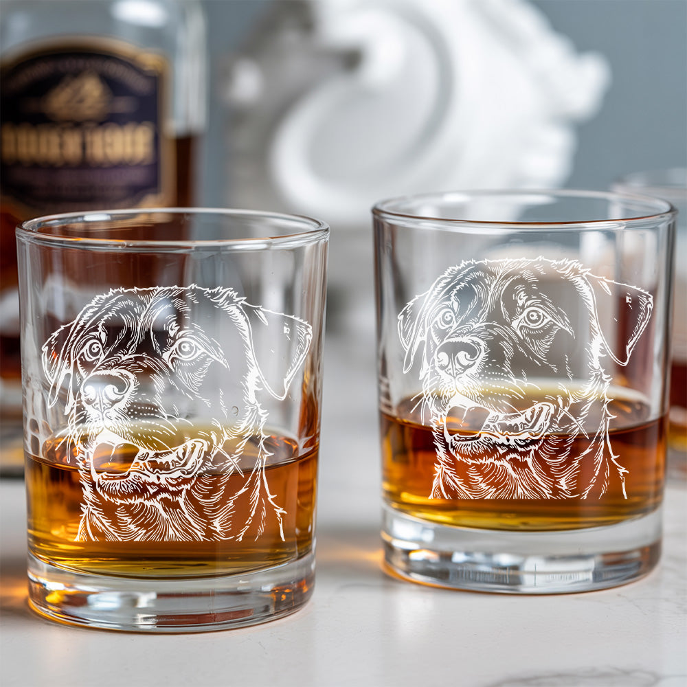 Personalized Dog Whiskey Glass 11oz – Custom Pet Photo & Name – Gift for Dog Owner THUC99WP06
