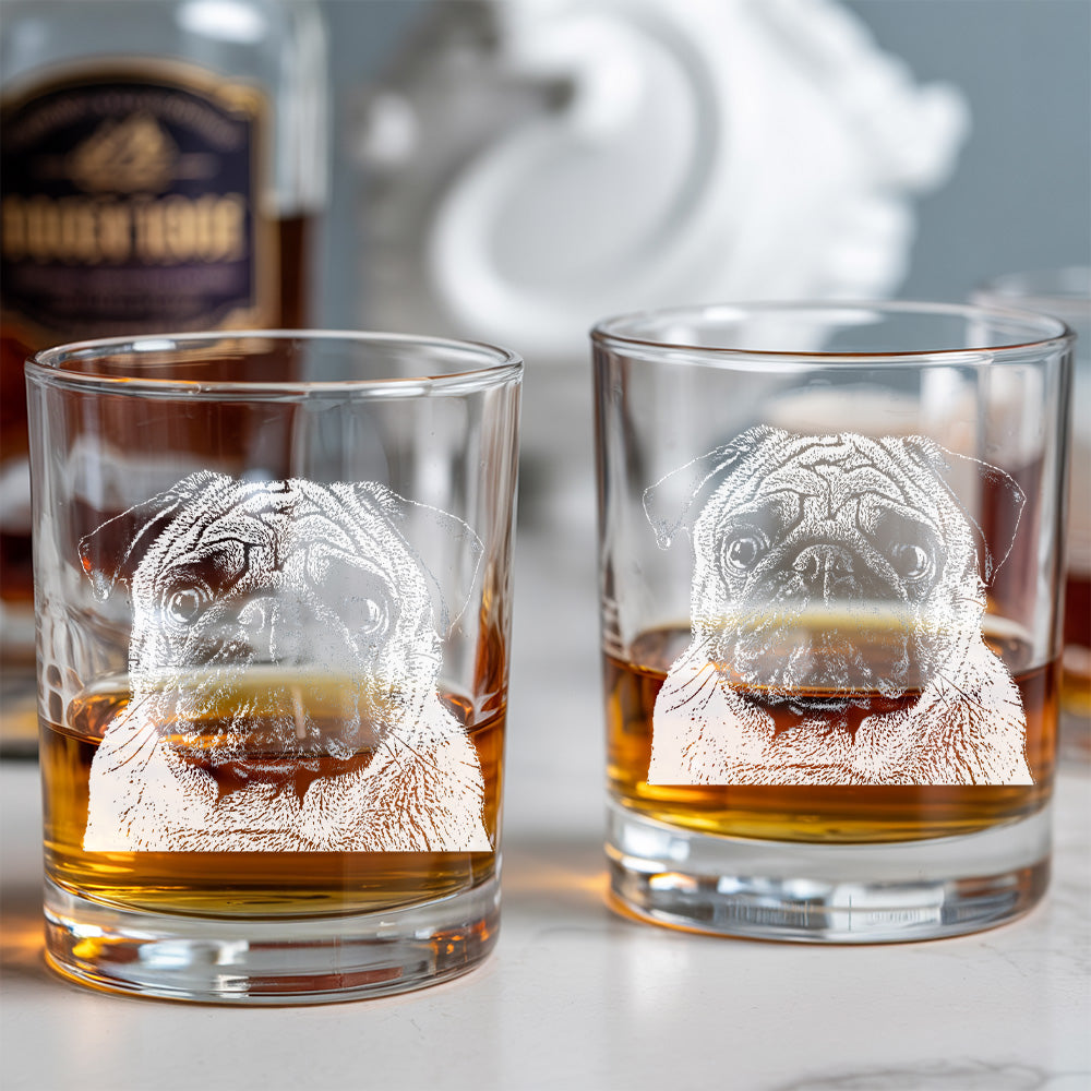 Custom Dog Pet Whiskey Glass 11oz – Personalized Dog Photo & Name – Gift for Dog Parents THUC99WP10