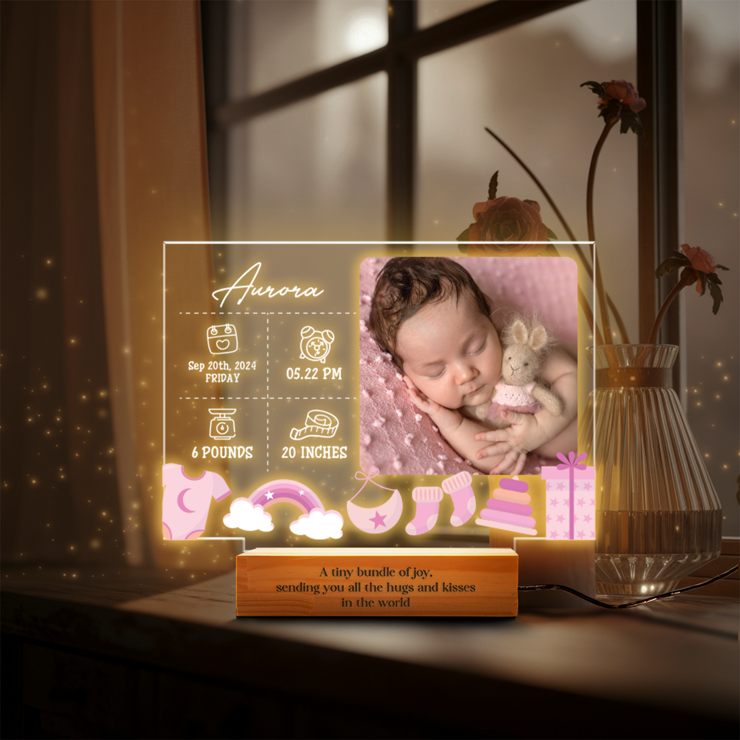 TNN021 Custom Photo Baby Night Light, Personalized Acrylic Night Light With Photos, Kid Gift, Custom Photo Gift