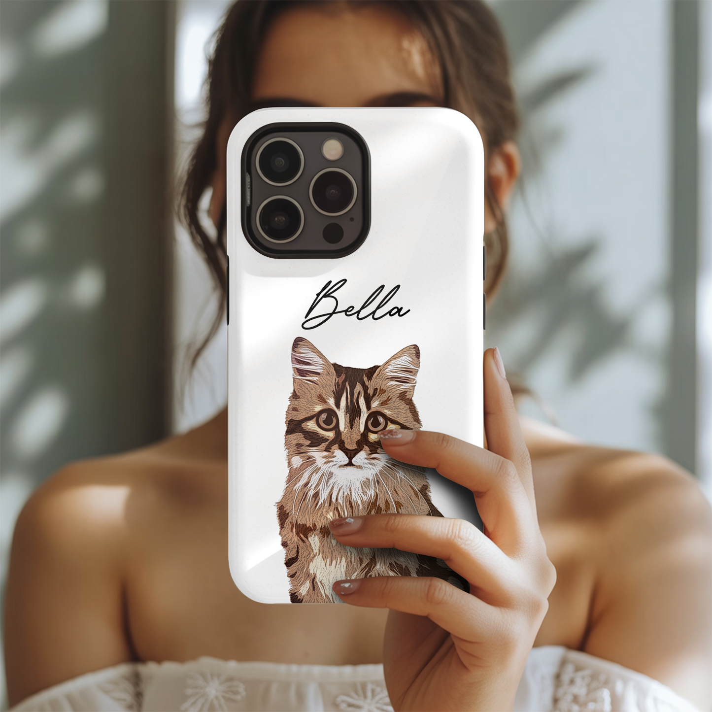 Custom Pet Photo Phone Case, Custom Cat Face Phone Case, Gift for Cat Lover, Pet Memorial, Animal Lovers TNGP010
