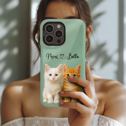 Custom Pet Cat Phone Case – Custom Cat Face on Phone – Unique Cat Lover, Dog Lover Gift THUC99M02