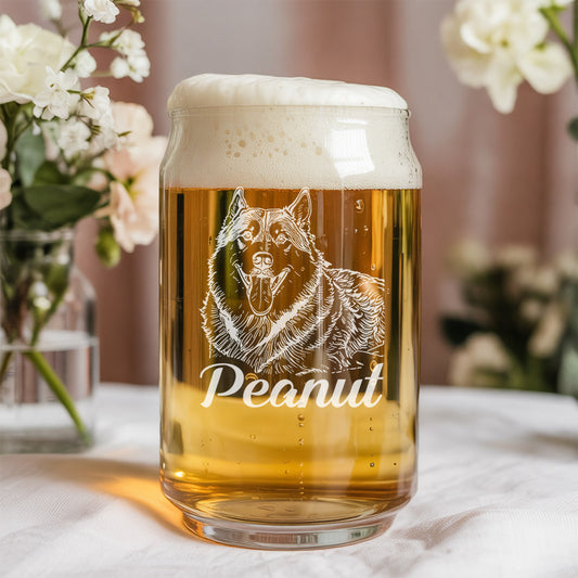 Custom Photo Pet Beer Glass, Personalized Gift for Pet Owners, Photo Beer Glass, Glass with Your Dog's Photo TNG170