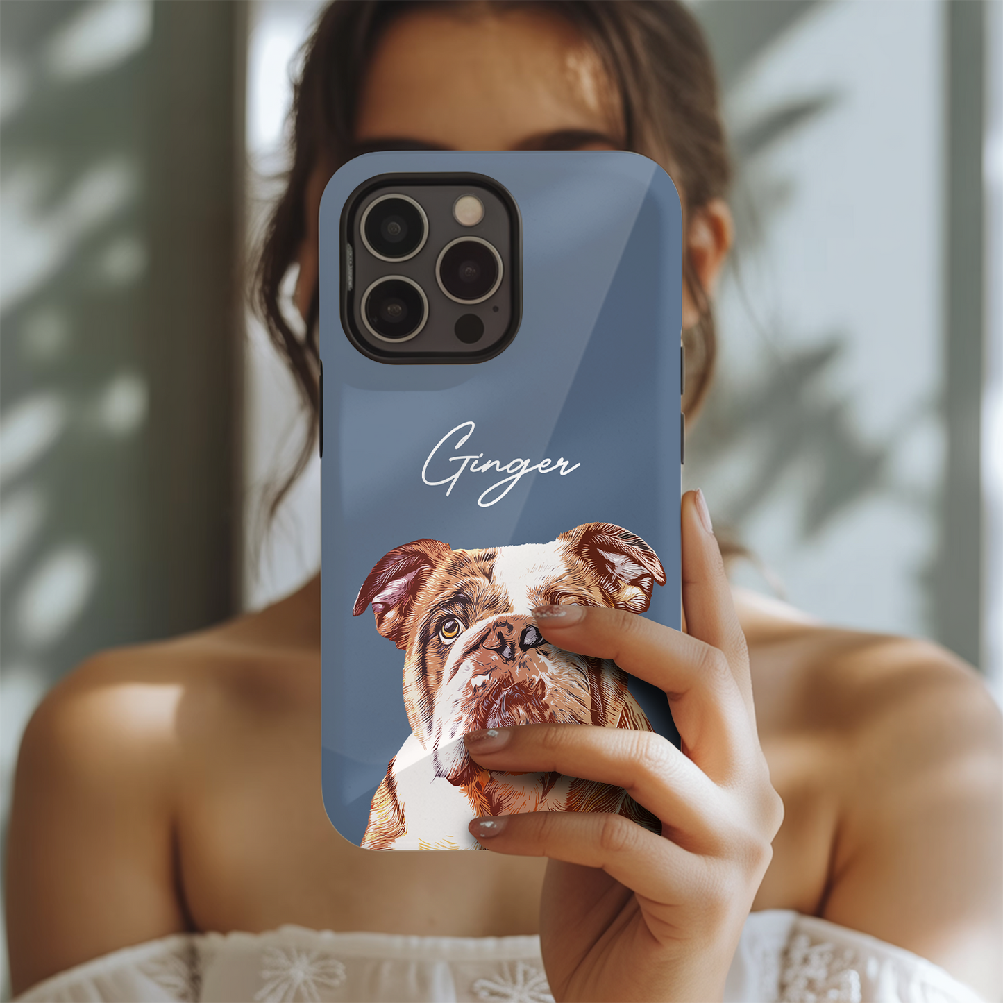 Custom Pet Photo Phone Case, Custom Dog Face Phone Case, Gift for Dog Lover, Pet Memorial, Animal Lovers TNGP002