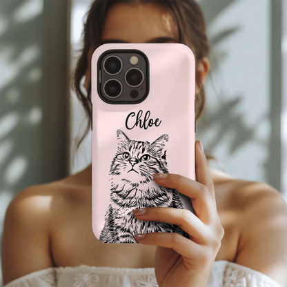 Custom Pet Photo Phone Case, Custom Cat Face Phone Case, Gift for Cat Lover, Pet Memorial, Animal Lovers TNGP018
