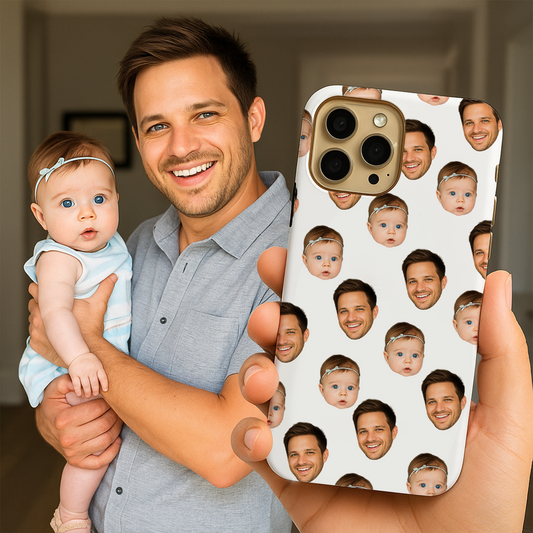 Custom Photo Baby Face Phone Case – Personalized Pattern Case Your Baby’s Face, Fun Gift for Family Members THUC9915