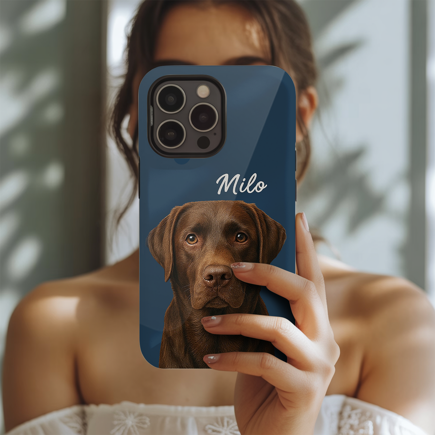 Custom Pet Face Phone Case – Personalized Animal Lover Gift, Dog or Cat Tribute Phone Cover THUC9902