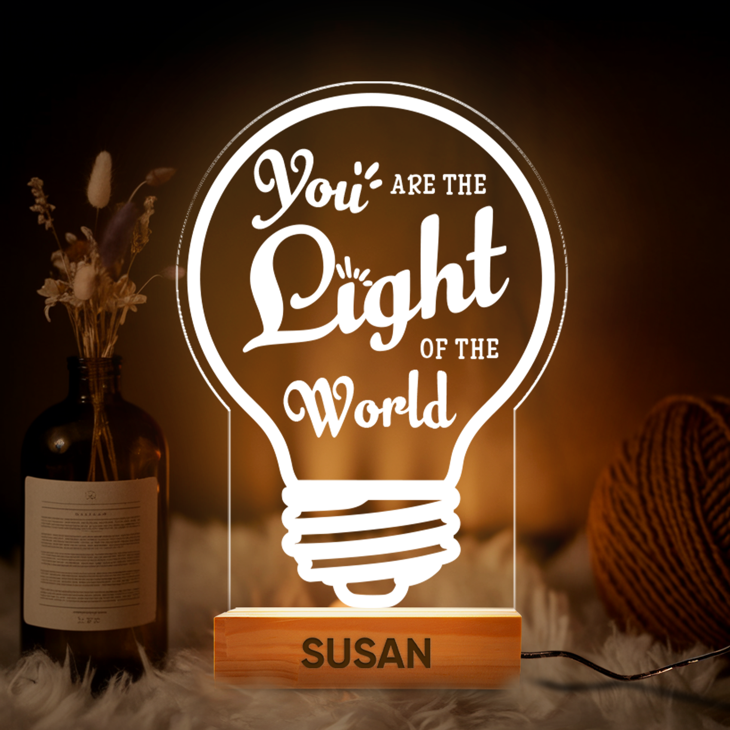 Aeluxlas Personalized Inspirational LED Night Light Christian Gift, Christian Home Decor, Faith Based Decor, Religious LED Light