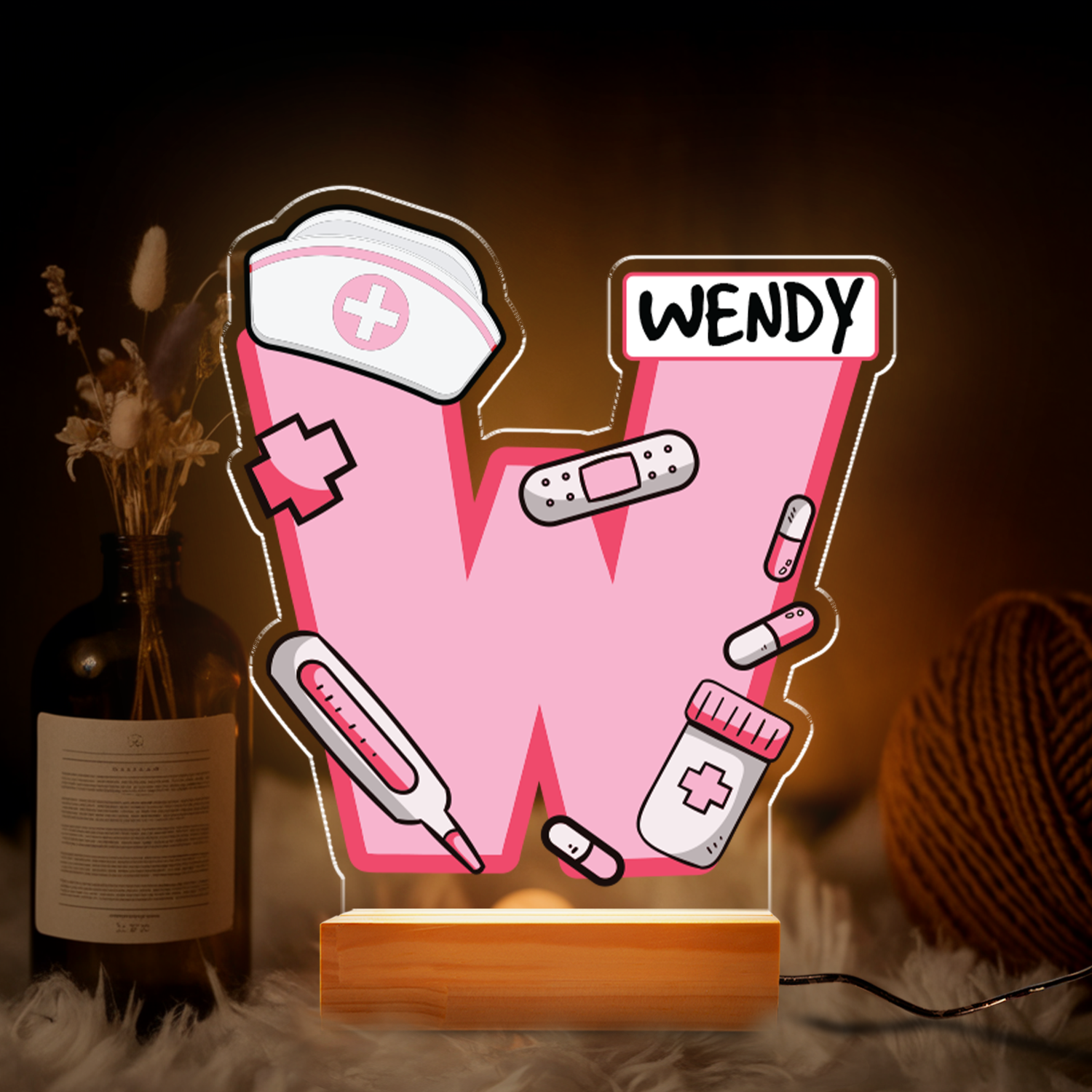 Aeluxlas Nurse Letter Night Light, Nurse Appreciation, Nurse Graduation Gift, Nurse Personalized Gift