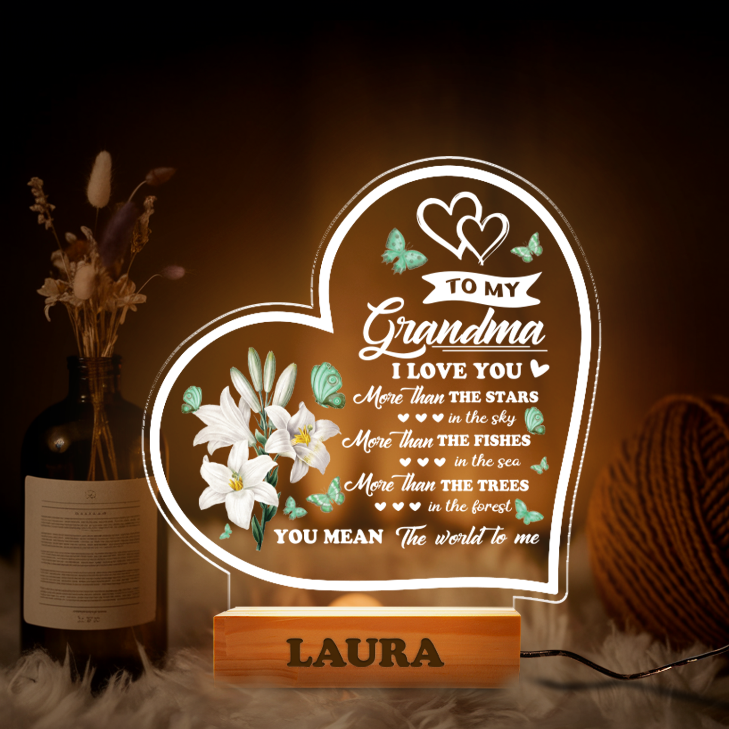 Aeluxlas Personalized Grandma Gifts from Grandkids, Night Light Gift For Nana, Mother's Day Gift, Gift for Grandma