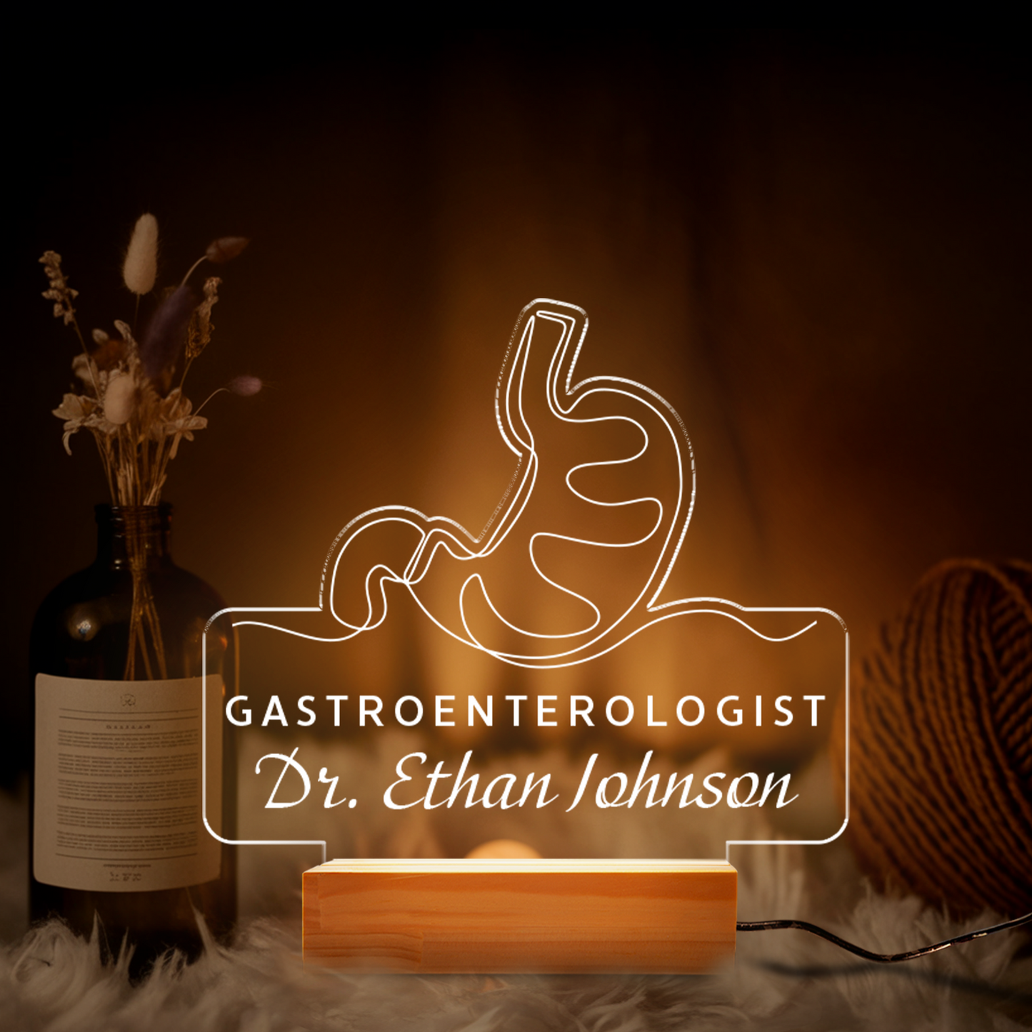 Aeluxlas Personalized Gastroenterologist Night Light,Custom Stomach Gifts,Perfect Medical Grad Gift,Stomach Led Light Gift for Gastroenterology