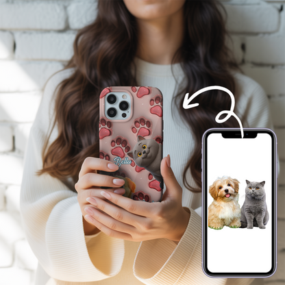 Custom Pet Cat Phone Case – Personalized Animal Lover Gift - Custom Photo Pet Cartoon Design Gifts THUC99M03