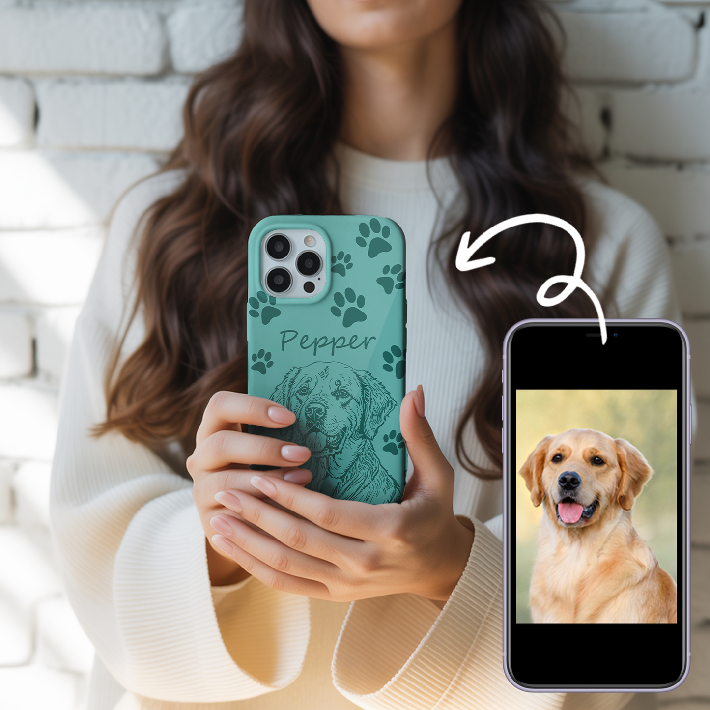 Custom Pet Photo Phone Case, Custom Dog Face Phone Case, Gift for Dog Lover, Pet Memorial, Animal Lovers TNGP004