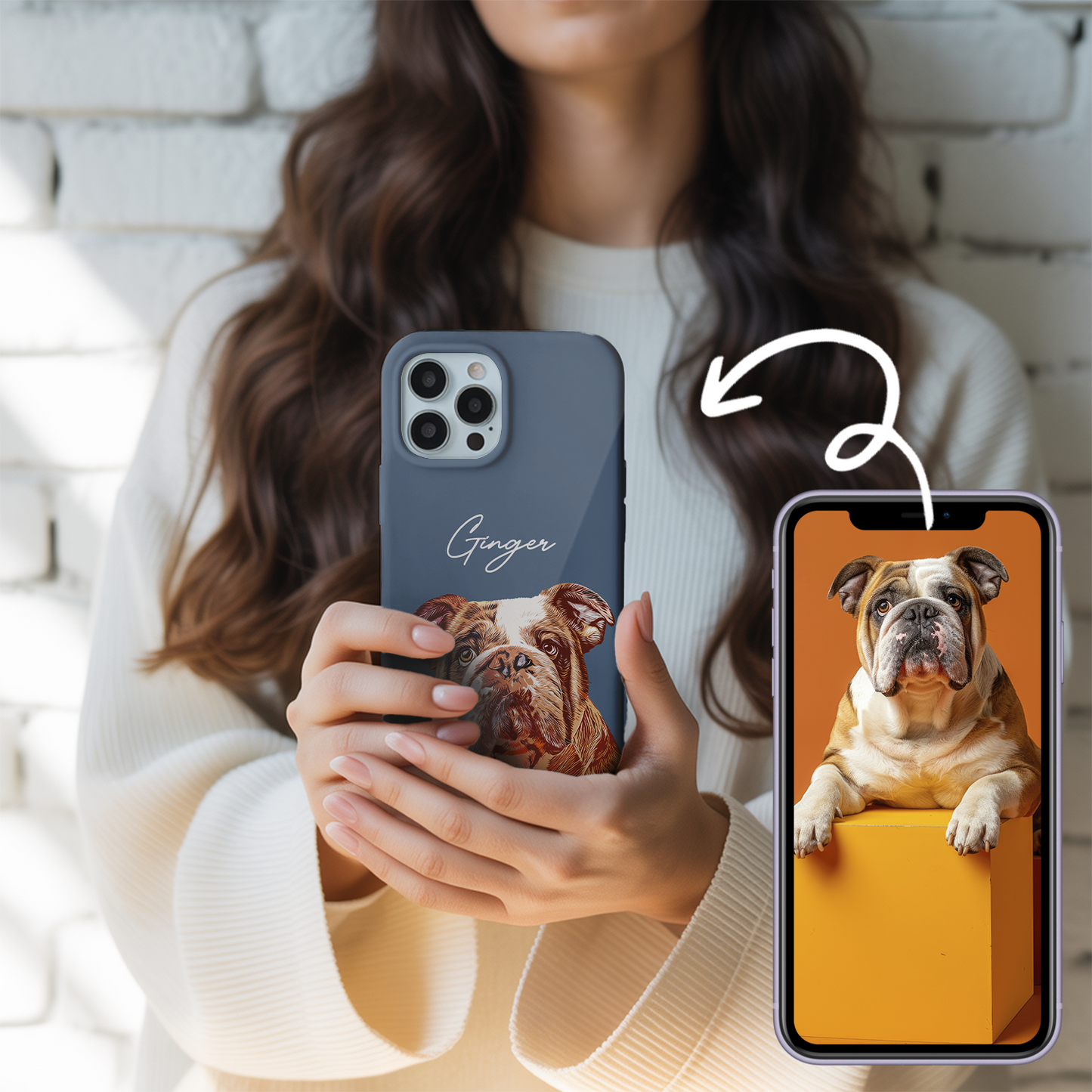 Custom Pet Photo Phone Case, Custom Dog Face Phone Case, Gift for Dog Lover, Pet Memorial, Animal Lovers TNGP002