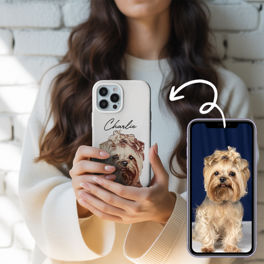 Custom Pet Photo Phone Case, Custom Dog Face Phone Case, Gift for Dog Lover, Pet Memorial, Animal Lovers TNGP007