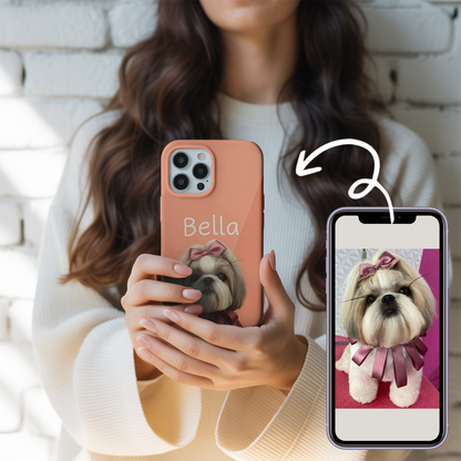Custom Pet Phone Case – Dog or Cat Face Printed, Pet Loss Gift, Animal Lover Keepsake THUC9905