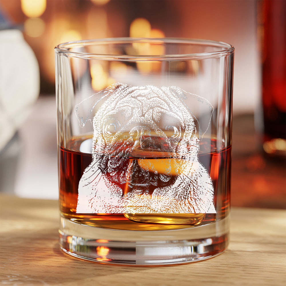 Custom Dog Pet Whiskey Glass 11oz – Personalized Dog Photo & Name – Gift for Dog Parents THUC99WP10