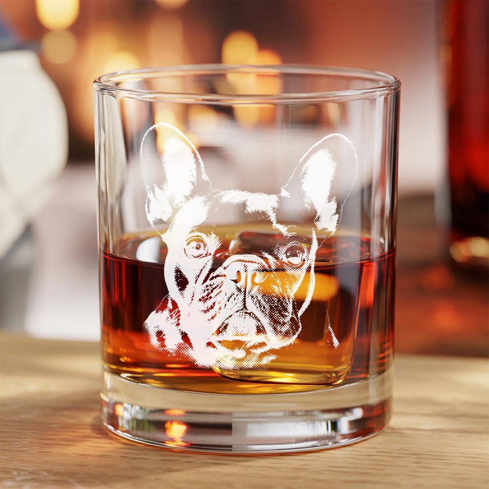 Custom Dog Lover Gift – Custom Photo & Name Whiskey Glass 11oz – Personalized Barware THUC99WP03