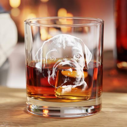 Personalized Pet Portrait Whiskey Glass – Custom Dog Photo - Custom Name Gift 11oz THUC99WP02