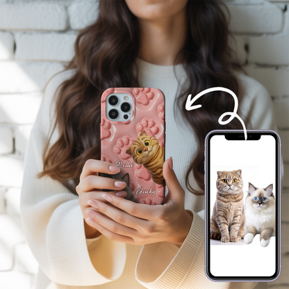Custom Pet Cat Photo Phone Case – Custom Photo Unique Gift for Cat Mom or Dad THUC99M08
