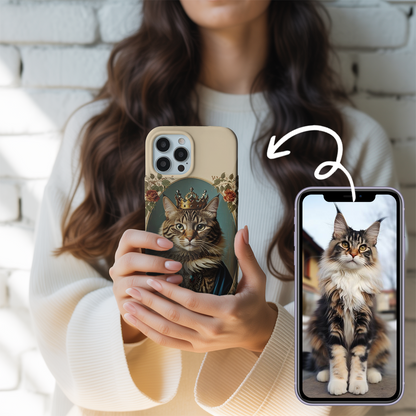 Custom Pet Cat Royal Art Memorial Case – Personalized Cat Photo Gifts – Custom Photo Pet Gift THUC99M13