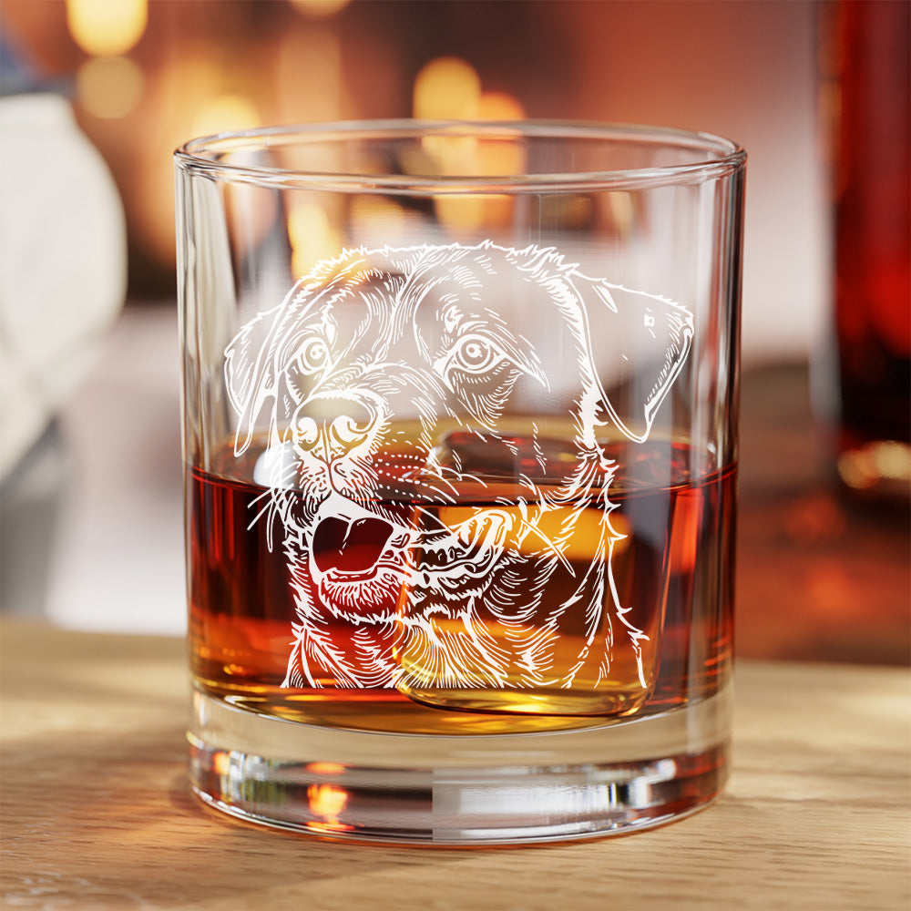 Personalized Dog Whiskey Glass 11oz – Custom Pet Photo & Name – Gift for Dog Owner THUC99WP06