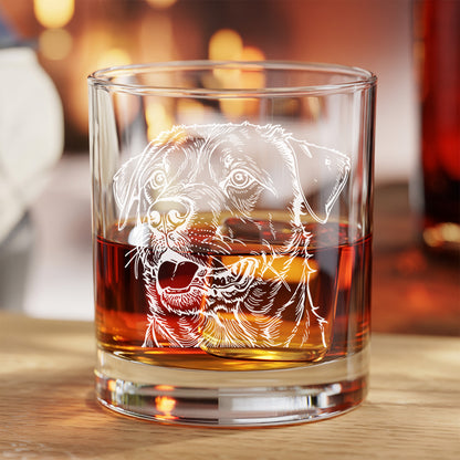 Personalized Dog Whiskey Glass 11oz – Custom Pet Photo & Name – Gift for Dog Owner THUC99WP06