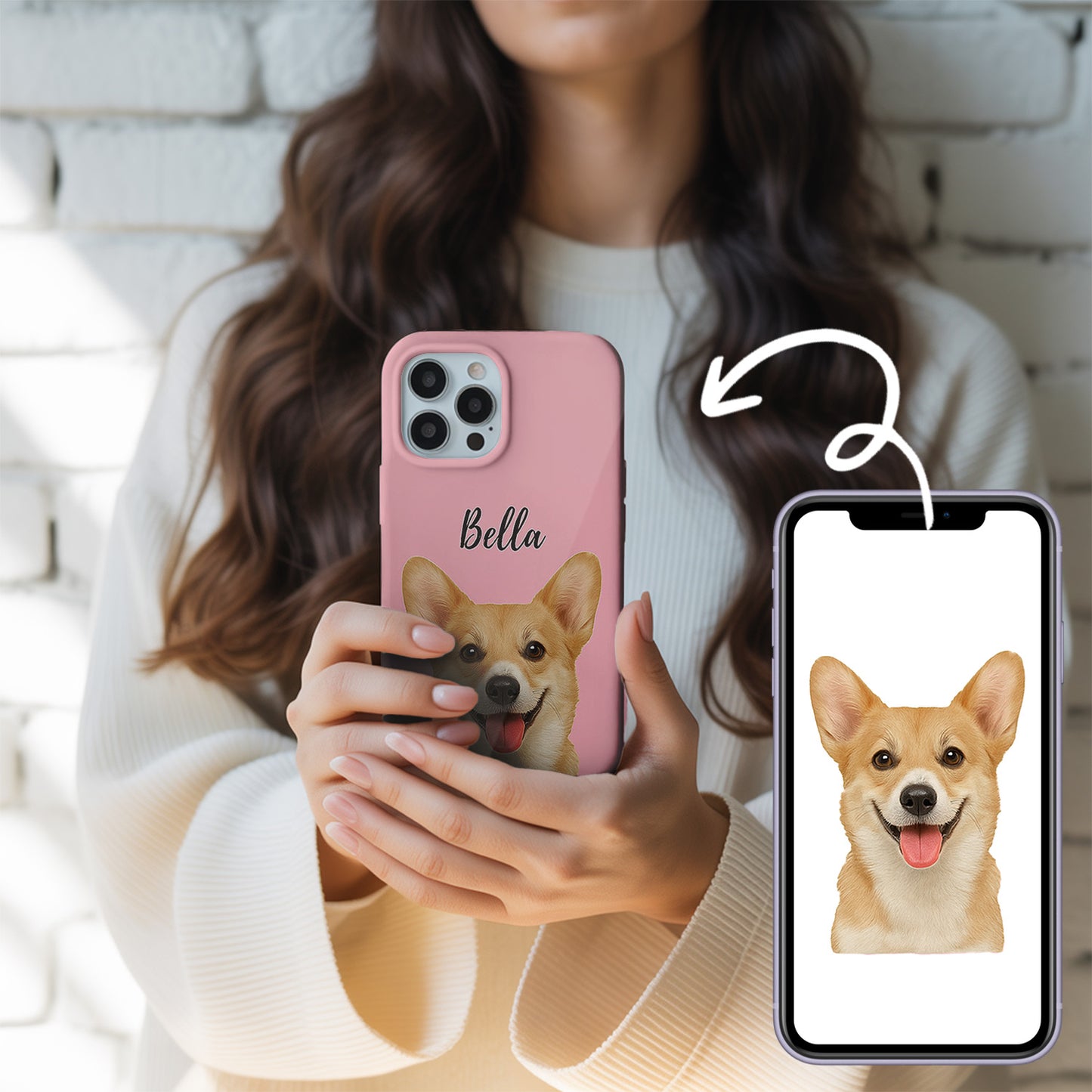 Custom Pet Photo Phone Case, Custom Dog Face Phone Case, Gift for Dog Lover, Pet Memorial, Animal Lovers