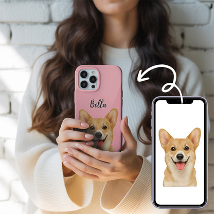 Custom Pet Photo Phone Case, Custom Dog Face Phone Case, Gift for Dog Lover, Pet Memorial, Animal Lovers