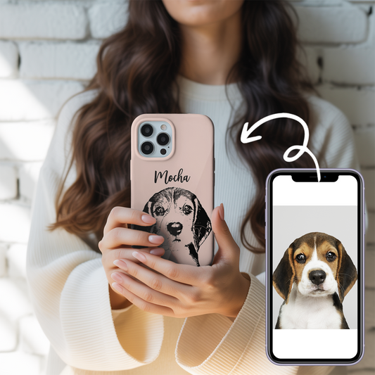 Custom Pet Photo Phone Case, Custom Dog Face Phone Case, Gift for Dog Lover, Pet Memorial, Animal Lovers TNGP015