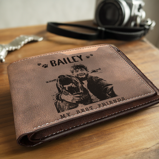 Personalized Dog Memorial Gift Photo Wallet, Pet Cat Owners Dog Mom, Dog Keepsake Present TNW028