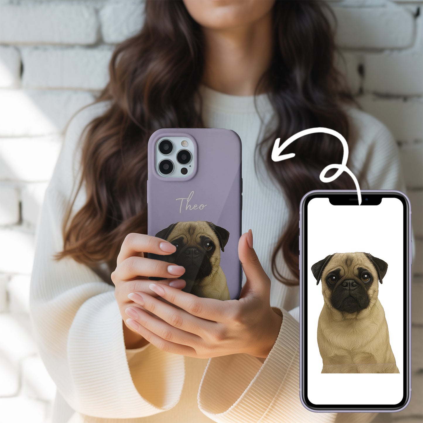 Custom Pet Photo Portrait Phone Case – Dog Face Print Case, Gift for Animal Lovers, Pet Loss Keepsake THUC99