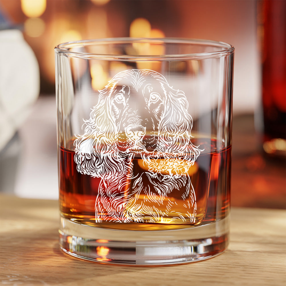 Custom Dog Photo Whiskey Glass 11oz – Personalized Pet Name Gift for Dog Lovers, Moms & Dads THUC99WP07