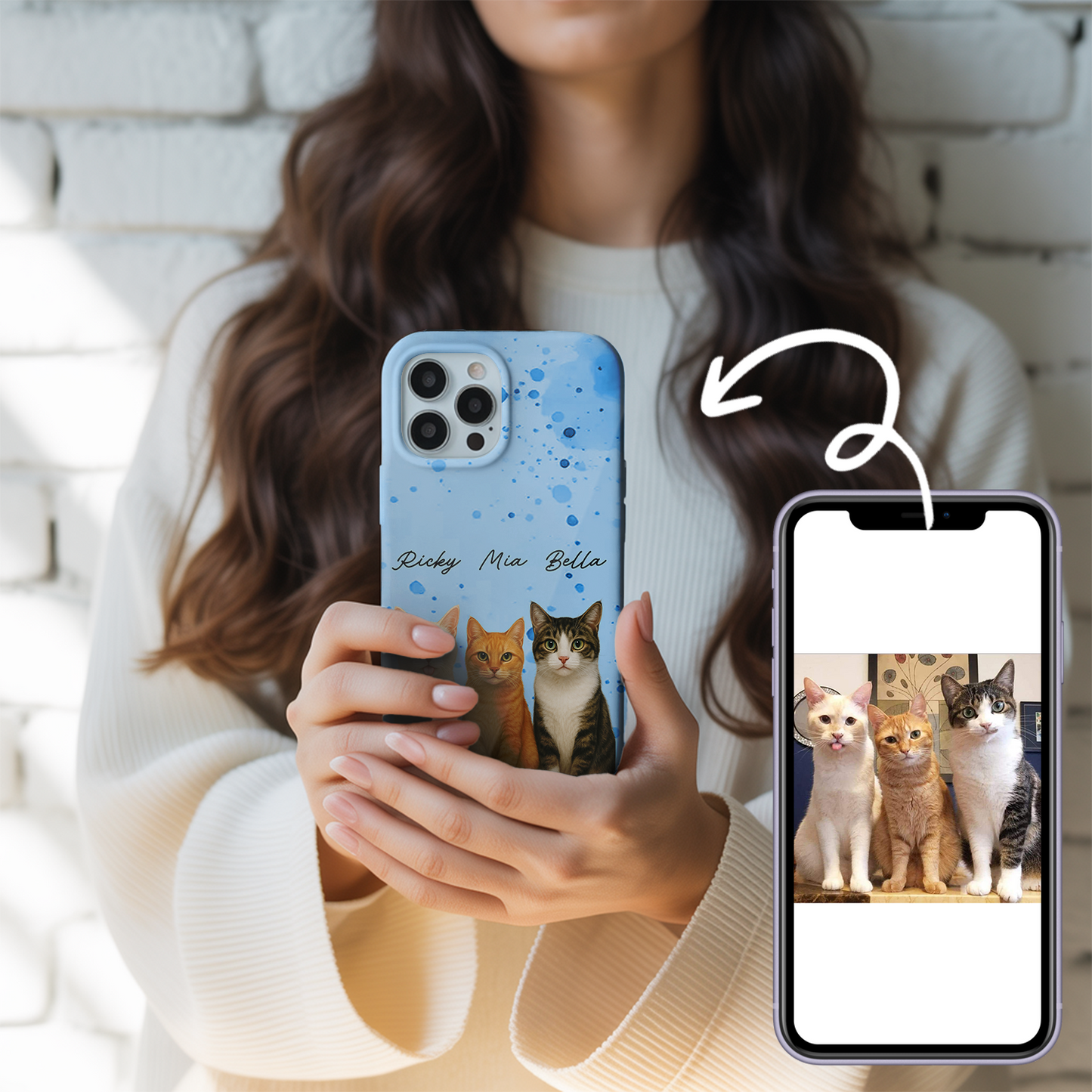 Custom Pet Cat Phone Case – Unique Cat Lover Gift – Personalized With Your Pet’s Photo Gift THUC99M16