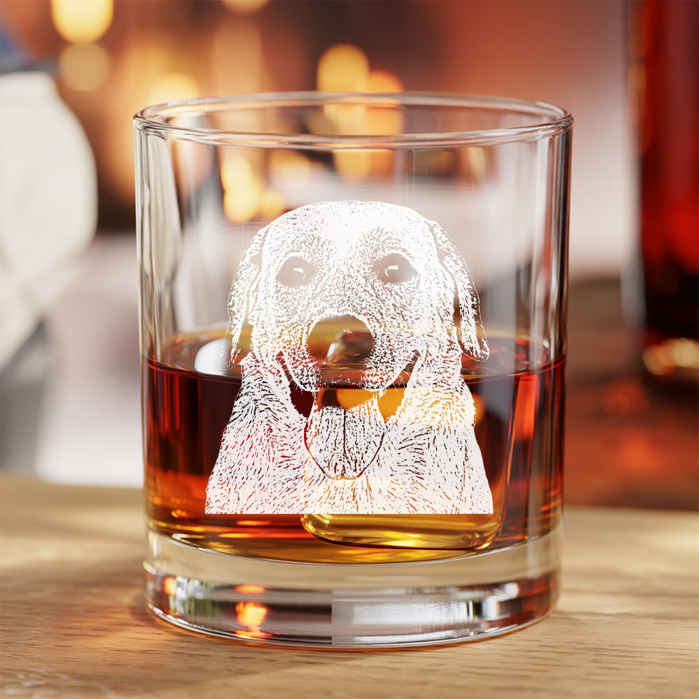 Custom Dog Pet Whiskey Glass 11oz – Personalized Dog Photo & Name – Gift for Dog Parents THUC99WP08