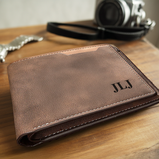 TNW002 Personalized Leather Mens Wallet, Gift for Anniversary, Graduation, Dad, Boyfriend, Him, Husband, Father, Handwriting Engraved Custom Wallet