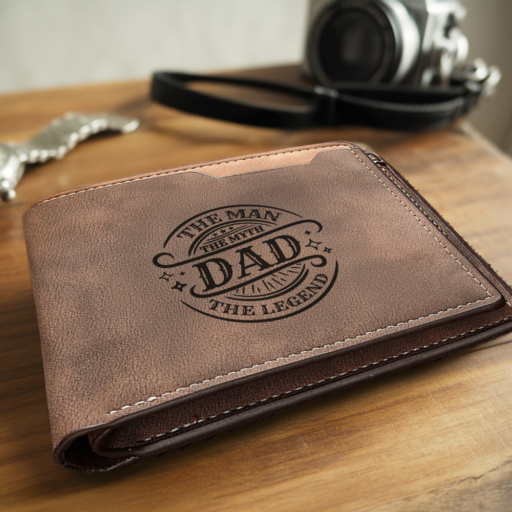 TNW011 Personalized The Man The Myth The Legends Engraved Leather Wallet for Dad, Fathers Day Gifts, Custom Dad Wallet, Fathers Day Gifts for Dad