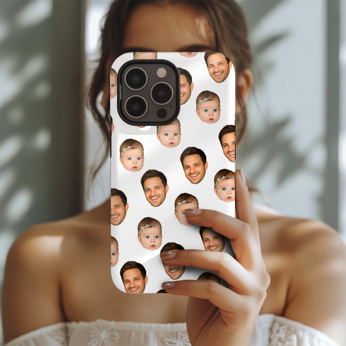 Custom Photo Baby Face Phone Case – Personalized Pattern Case Your Baby’s Face, Fun Gift for Family Members THUC9915
